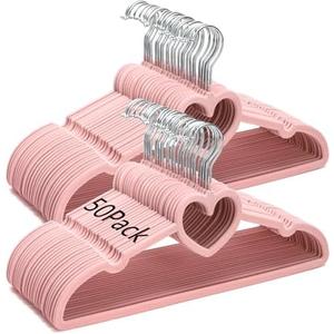 Coloch 33 Pack Pink Velvet Hangers, Non-Slip Clothes Hangers with 360 Degree Rotating Hook Thin Felt Adult Hanger for Coat, Dress, Shirt, Jacket