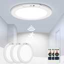 3 Pack Rechargeable Motion Sensor Ceiling Light, Wireless Ceiling Lights Battery Operated Closet Light with Remote, 500LM 3000K/4500K/6500K, 0.55 Ultra Thin Lights for Bathroom Hallway Pantry (White)