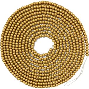 236 Inch Christmas Wood Bead Garland,Gold Wooden Bead Garland for Christmas Tree,Round Craft Farmhouse Vintage Wood Beads Garlands for Xmas Decoration Supplies