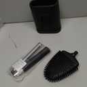 Silicone Toilet Brush and Holder Bendable Efficient Cleaning Wall Mounted Toilet Bowl Brush with Long Handle Brush Head and Silicone Bristles No Rusty Handles Problem (Black)