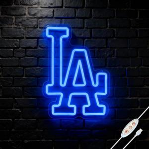 LA Neon Sign for Wall Decor for Fans Light Up Sign, Dimmable Led Neon Light Birthday Gifts for Man Cave, Bedroom, Party, Club, Bar, Dorm