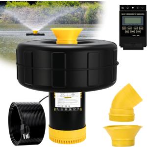 Pond Fountain Aerator, 1HP 15000 GPH Floating Aerating Fountain Pump with Timer & 100FT Cord, Jet System for Large Outdoor Ponds & Lakes