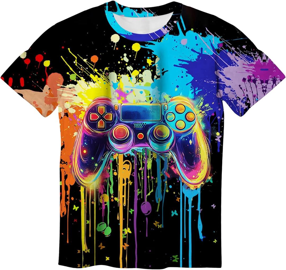 Tie Dye Shirt Kids Neon Shirts for Boys Girls Crewneck Short Sleeve Tee 6-16 Years