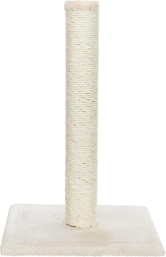 TRIXIE Parla Cat Scratching Post 24.4 Inch - Cat Scratcher with Soft Fabric Covering Base and Durable Sisal Rope - in Beige