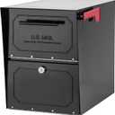 Architectural Mailboxes 6200B-10 Oasis Classic Locking Post Mount Parcel Mailbox with High Security Reinforced Lock,Black,18.00 x 15.00 x 11.50 inches