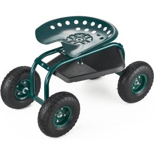 VEVOR Rolling Garden Cart with Swivel Seat, Heavy Duty Garden Seat with Storage Basket & Tool Tray, 300 lbs Weight Capacity, Outdoor Utility Gardening Stool Scooter for Lawn Yard Planting Weeding (Green + Black) VEVOR Rolling Garden Cart with Swivel Seat, Heavy Duty Garden Seat with Storage Basket & Tool Tray, 300 lbs Weight Capacity, Outdoor Utility Gardening Stool Scooter for Lawn Yard Planting Weeding (Green + Black)