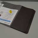 Faux Leather Placemats Set of 6, Vinyl Placemats Wipeable Waterproof Oil-Proof Table Mats, Heat Resistant Place Mats for Kitchen Indoor Outdoor, 16.9 x 11.8 Inch (Choco Brown/Black)