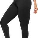 SHAPELLX Leggings for Women Tummy Control High Waisted Shapewear Leggings Non-See-Through Workout Compression Pants (Black) XL