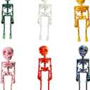 3D Printed Poseable Skeleton & Skull Magnets with Movable Joints | Halloween Refrigerator Magnets | 6-Color Set (6 Pack) for Fridge, Kitchen, Office