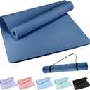 Extra Wide Yoga Mat 72" x 32", 6mm Non Slip TPE Exercise Mat with Carrying Strap, Large Workout Mat for Yoga, Pilates, Stretching, HIIT & Home Gym