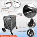 Wellmax WM99024S Grocery Utility Shopping Cart, Easily Collapsible and Portable to Save Space and Heavy Duty, Light Weight Trolley with Rolling Swivel Wheels