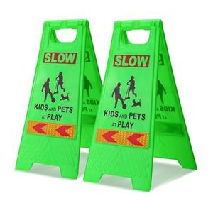 Slow Kids and Pets at Play Sign set of 4