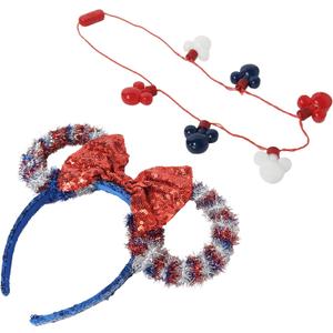 Disney Minnie Christmas Headband and Light-Up Necklace Set  Kids Holiday Accessory Gift Set, Ages 3+