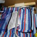 Tommy Bahama 2-Pack 5-Position Classic Lay Flat Backpack Beach Chair with Cooler and Cup Holder, Portable Folding Beach Chair for Tanning, Red/White/Blue