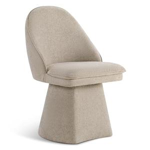 KISLOT Swivel Dining Chairs Modern Desk Chair Upholstered Linen Fabric Side Chair for Kitchen Dining Room Bedroom,Khaki,1 Box