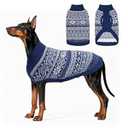 HOMIMP Dog Sweater Argyle - Warm Winter Clothes Puppy Soft Coat, Ugly Dog Sweater for Small Medium and Large Dogs, Pet Clothing Boy Girl, Blue XL