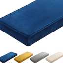 Wenqik Bench Cushions for Indoor Furniture 42x16x4 Inch Velvet Window Seat Cushions Thicken Tufted Bench Pad Memory Foam for Kitchen Dining Bay Patio Porch Swing(Royal Blue)