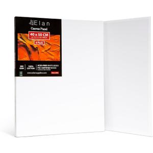Elan Cotton Canvas Panels for Painting 40x50 CM, 6-Pack Acid-Free Art Canvases for Painting, Triple Primed Blank Canvases for Art, 40x50 Canvas Boards