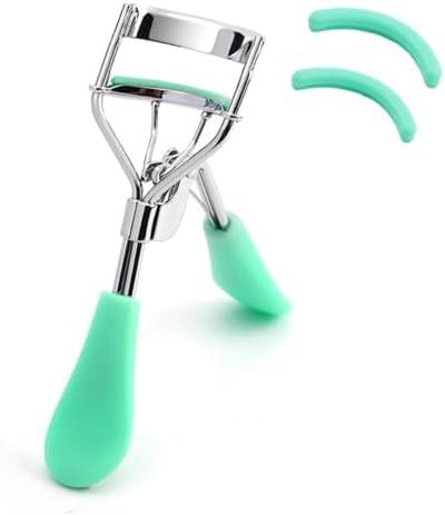 Vophoeen Eyelash Curler - Ergonomic Design for All Eye Shapes, Precision Curl Control, Superior Long- Lasting Curl, Gentle on Lashes, Includes 2PCS Silicone Replacement Pads, Easy to Use (Green), Pack of 2