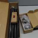 Black Curtain Rods 32 to 58 Inches (2.6-4.8ft), USFOOK 7/8 Inch Telescoping Splicing Drapery Rods for Windows 20 to 54 Inch, Decorative Translucent Finials