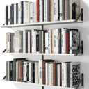 Heimlove Floating Shelves for Wall, 36 Inch Long Wood Floating Bookshelf Set of 3, Wall Mounted Hanging Shelf for Bathroom Bedroom Kitchen, White