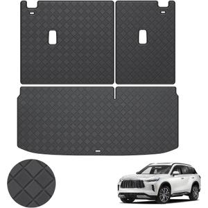 Cargo Mat & Backrest Mat Fit for 2022-2025 Infiniti QX60 - Leather Trunk Liner Back Seat Cover Protector - All Weather Protection PU Leather Cargo Liner and Backrest Mat QX60 Accessories