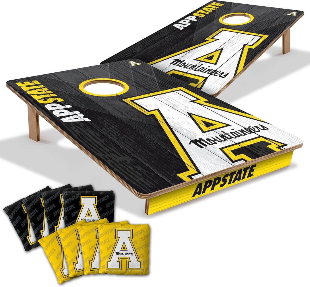 YouTheFan NCAA 2 x 3 Wood Cornhole Game with Logo Bags (Appalachian State Mountaineers)