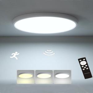 12 Inch Motion Sensor Ceiling Light Wired,24w Flush Mount Light Fixture Round, Motion Sensor Light Indoor for Closet Hallway Porch Laundry Basement Garage Pantry, 3000k/4000k/6000k White