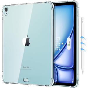 MoKo Clear for iPad Air 11 (M4 2026/M3 2025/M2 2024) iPad Air 4 & 5 10.9 Inch (2020/2022) Case, Case with Four Soft TPU Reinforced Corner,Soft TPU Bumper Transparent Back Cover, Anti-Scratch, Clear