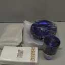Bestluck 175PCS Clear Blue Plastic Plates for 25 Guests, Disposable Plates with Gold Trim include 25 Dinner and Dessert Plates, 75 Gold Silverware, 25 Cups, 25 Napkins for Party, Wedding & Graduation