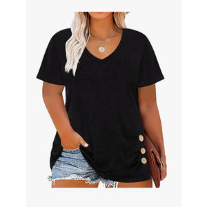 TIYOMI Plus Size T Shirt for Women Short Sleeve Basic Casual Classic Tops Summer Blouse S