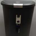 simplehuman 50 Liter / 13 Gallon Semi-Round Kitchen Step Trash Can with Secure Slide Lock, Black Plastic