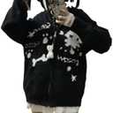 Cute Cat Ear Knit Cardigan Hoodie Y2K Gothic Sweater Kawaii Harajuku Style