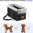 Center Console Dog Car Seat for Small Dogs,Washable Foldable Console Booster Seat for Puppy Car Seat with Safe Protection Hooks Adjustable Straps and Storage Pocket Pet Up to15lbs