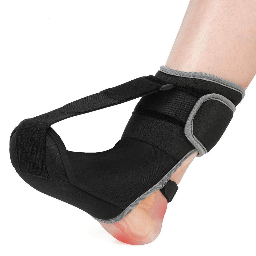 Plantar Fasciitis Night Splint Sock Soft Plantar Fasciitis Brace for Sleeping Achilles Tendonitis Foot Drop Heel Pain - Plantar Fasciitis Relief Night Splint for Women Men Black Medium
