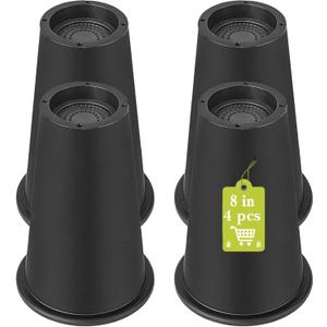 4 Pack Furniture Risers 8 Inch, Bed Risers Heavy Duty for Table Desk Couch Chair Sofa Cabinet Bed Frame Dorm, Round Table Leg Risers Lift Height 8", Black 4 Pack Furniture Risers 8 Inch, Bed Risers Heavy Duty for Table Desk Couch Chair Sofa Cabinet Bed Frame Dorm, Round Table Leg Risers Lift Height 8", Black