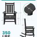 SEWALL HDPE Rocking Chair, Oversized Outdoor Rocking Chair for Adults, Patio Rocking Chairs for Porch, Black (1 pack-oversized)