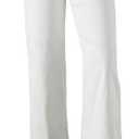 Sidefeel Women's Wide Leg Jeans High Waisted Stretchy Straight Leg Jeans Buttoned Loose Denim Pants with Pocket White Size 16 Long
