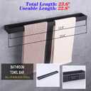 GERZWY 24-Inch Bathroom Towel Bar Stainless Steel Bath Towel Rack Contemporary Style Wall Mount Matte Black HG1701(60)-BK