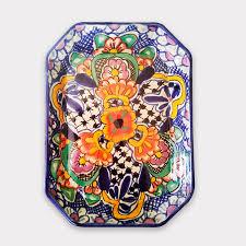 Pottery Serving Bowl Octagon Flowers
, size: 12" x 10 1/4"