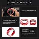 LECART Car Interior Accessories Fit for Jeep Grand Cherokee 2022-2014 AC Knob Covers & 4WD Switch Knob Cover Red Auto Decoration Stylish Metal Decal Decor Trims 4Pcs