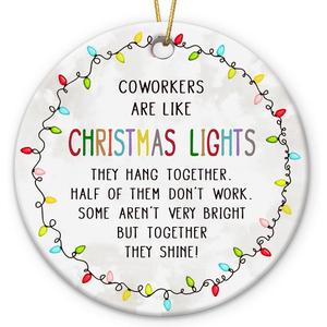 5 x Coworker Christmas Ornaments 2025 - Appreciation Gifts for Coworkers Women, Meaningful Work Besties Gifts for Women Men, Team Ceramic Ornament for Christmas Tree Decorations