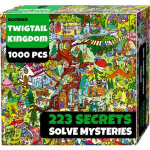 QUOKKA 1000 Piece Puzzle for Adults  223 Hidden Secrets, Engaging Audio Story, Snap-Tight Thick Pieces  Collect All Four Adult Puzzles in Series to Build One Epic Mystery Realm (Twigtail Kingdom)
