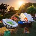 Lifup Water Resistant Papasan Cushion, Rocker Chair Pads, Hammock Seating Cushion for Hanging Egg Chair Folding Garden Sofa Patio Garden Swing Chair White Round 24"