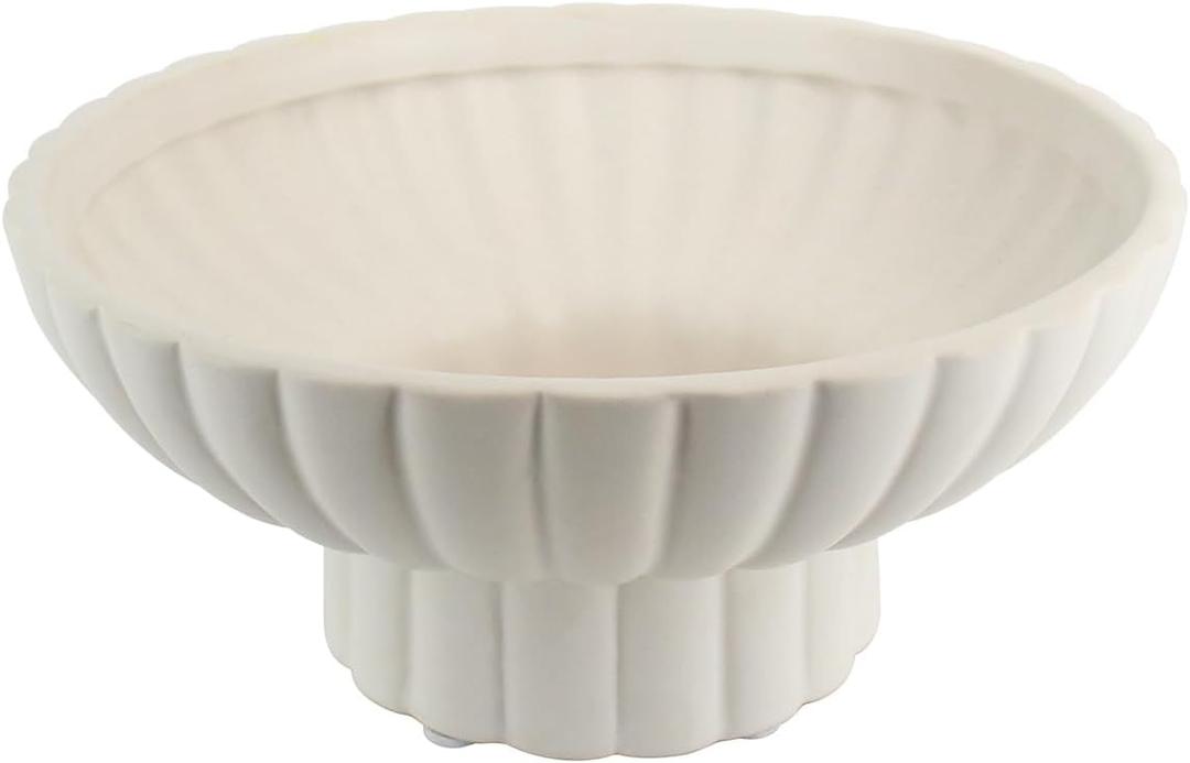 Small Footed Decorative Bowl Ceramic Modern Pedestal Bowl, Function beautifully as a catch-all bowl for keys, coins, or jewelry near entryways for Home Organization Home Decor, Approx. Capacity 2 Cups