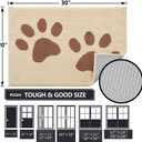 Buganda Dog Door Mat for Muddy Paws, Absorbent Dirt Trapper Washable Indoor Doormats, Non Slip Low-Profile Mud Mat for Dogs, Front Entrance Doormat for Inside Floor (36x24 Inches, Light Beige)