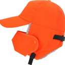 Trapper Hat for Men Women Waterproof Winter Warm Baseball Cap with Ear Flaps and Mask (Orange)