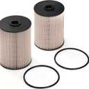 Fuel Filter [2 PSC] Compatible with VW Golf Jetta Passat Beetle Caddy Audi A3 | Direct Replacement for 1K0127434B, 1K0127177B, PU 936/1X