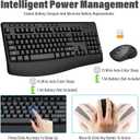 Wireless Keyboard and Mouse Combo,Silent Soft Touch Quiet Keyboard Less Noise 90%,Ergonomic with Wrist Rest,2.4GHz 104 Keys Full Size,2400 DPI Mouse,for Office/Work/Home/PC Computer/Laptop/Mac,Black