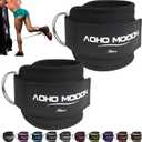AOHO MOOON Pair Comfortable Adjustable Ankle Straps for Cable Machines Women, Gym Workout Leg Straps, Ankle Cuffs for Glute Workouts, Foot Straps for Kickback, One Size Fit All with D Ring